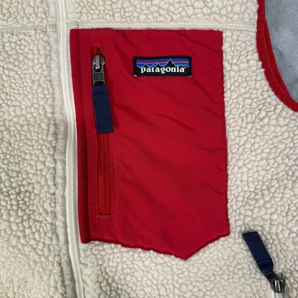 Patagonia Women’s Retro-X Vest Women’s Large Oatmeal w/ Red Pocket Pristine - Picture 7 of 10